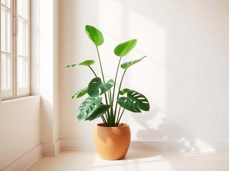 Monstera im Terrakotta-Topf in einem hellen Raum